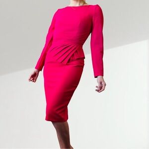 BGL peplum waist dress with long sleeves